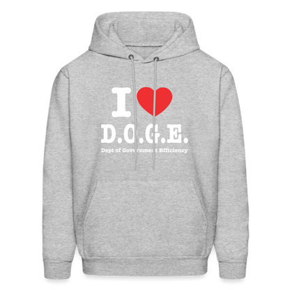 I Love DOGE (Dept of Government Efficiency) Hoodie - heather gray