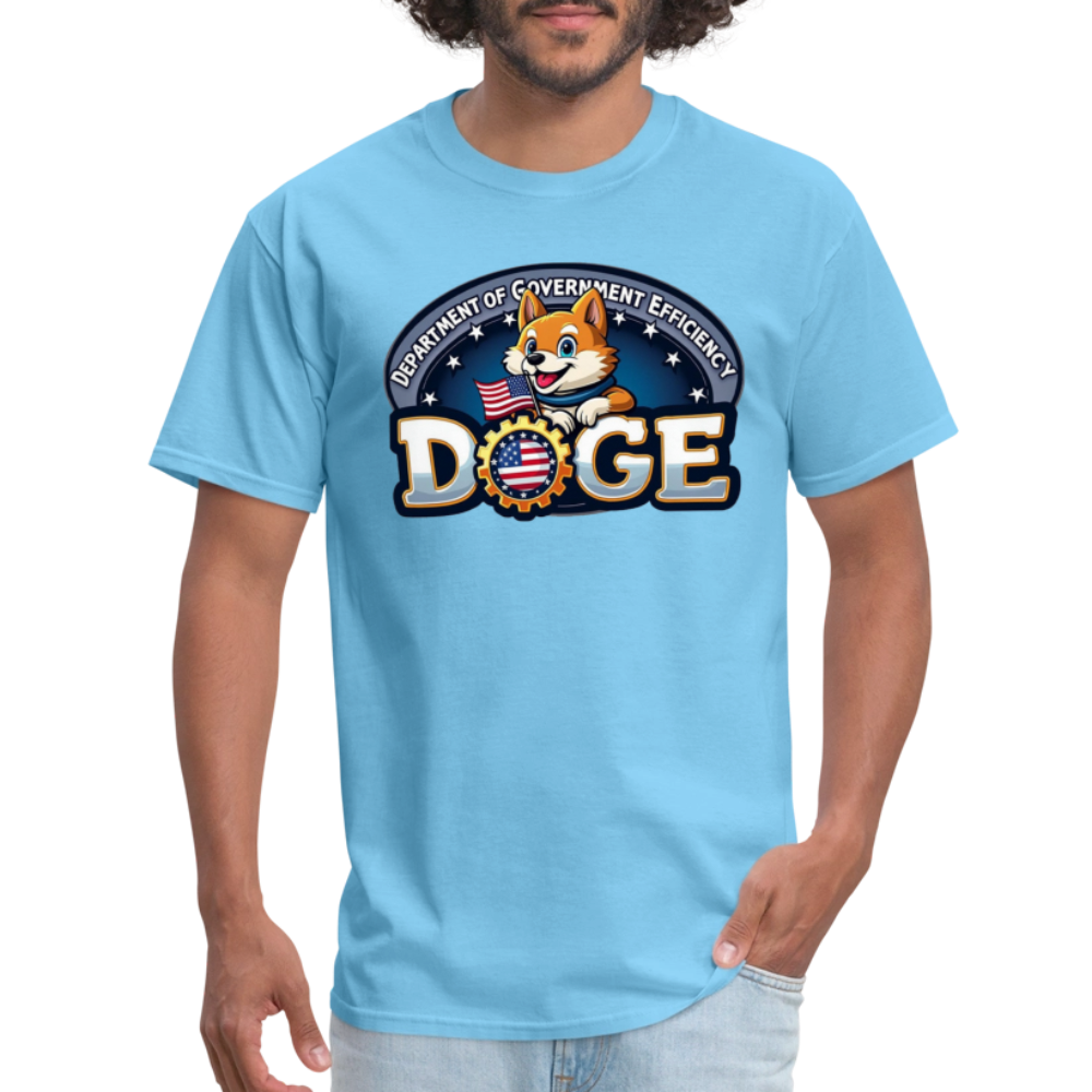 DOGE Logo (Dept of Government Efficiency) T-Shirt - aquatic blue