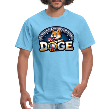 DOGE Logo (Dept of Government Efficiency) T-Shirt - aquatic blue