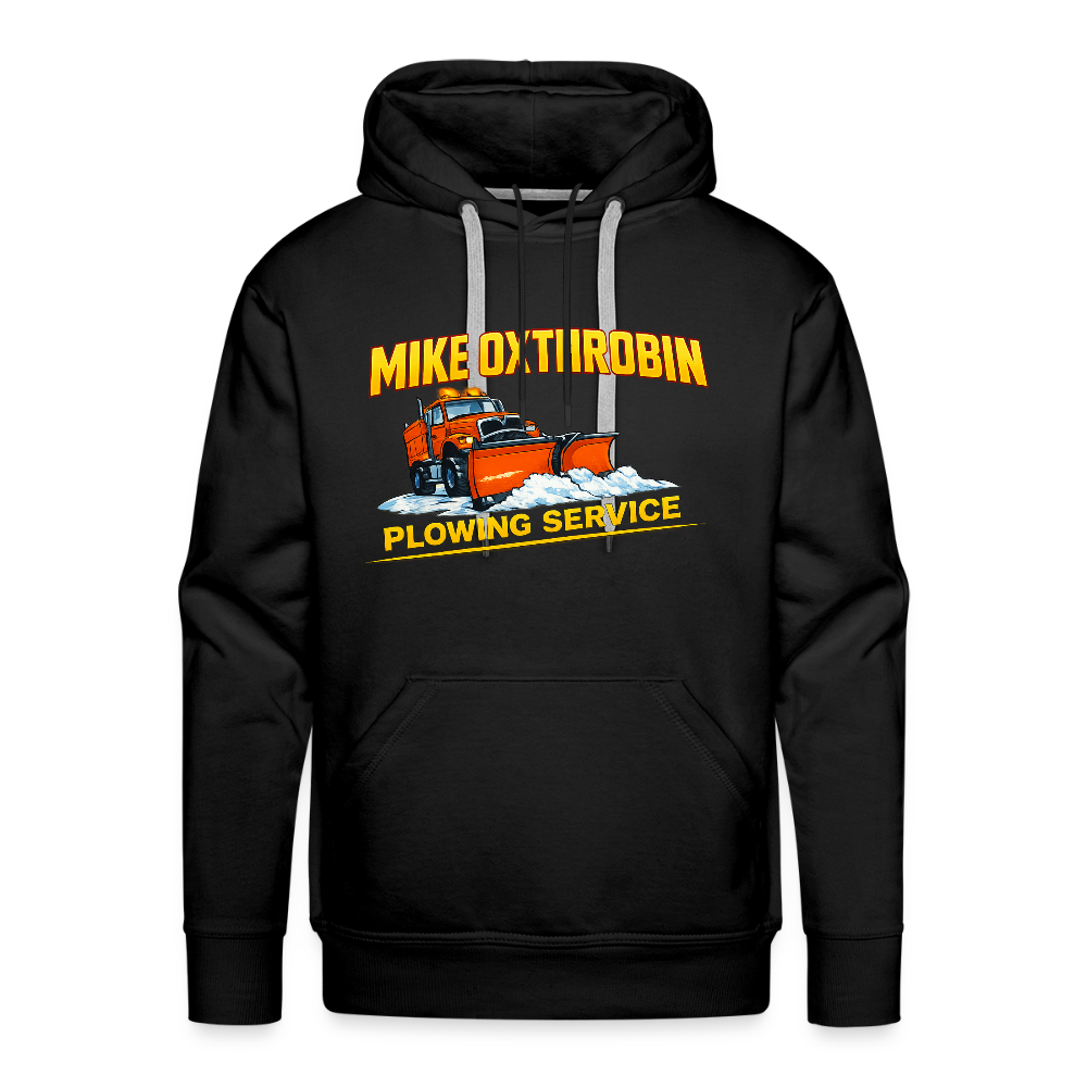 Mike Oxthrobin Plowing Service Hoodie – Funny Snow Plow Adult Humor Color: black