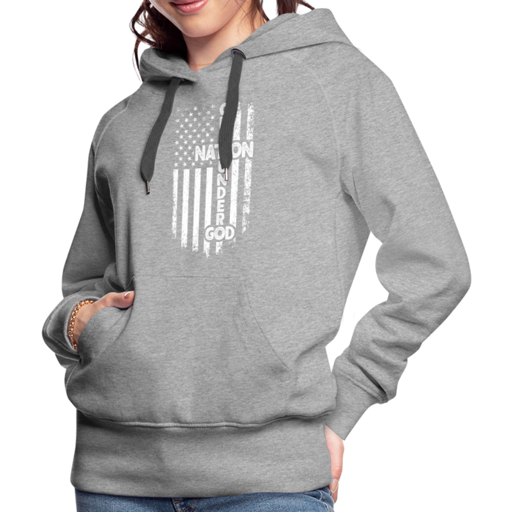 One Nation Under God Women’s Premium Hoodie - heather grey