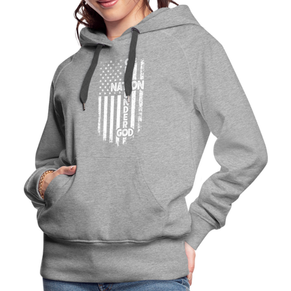 One Nation Under God Women’s Premium Hoodie - heather grey