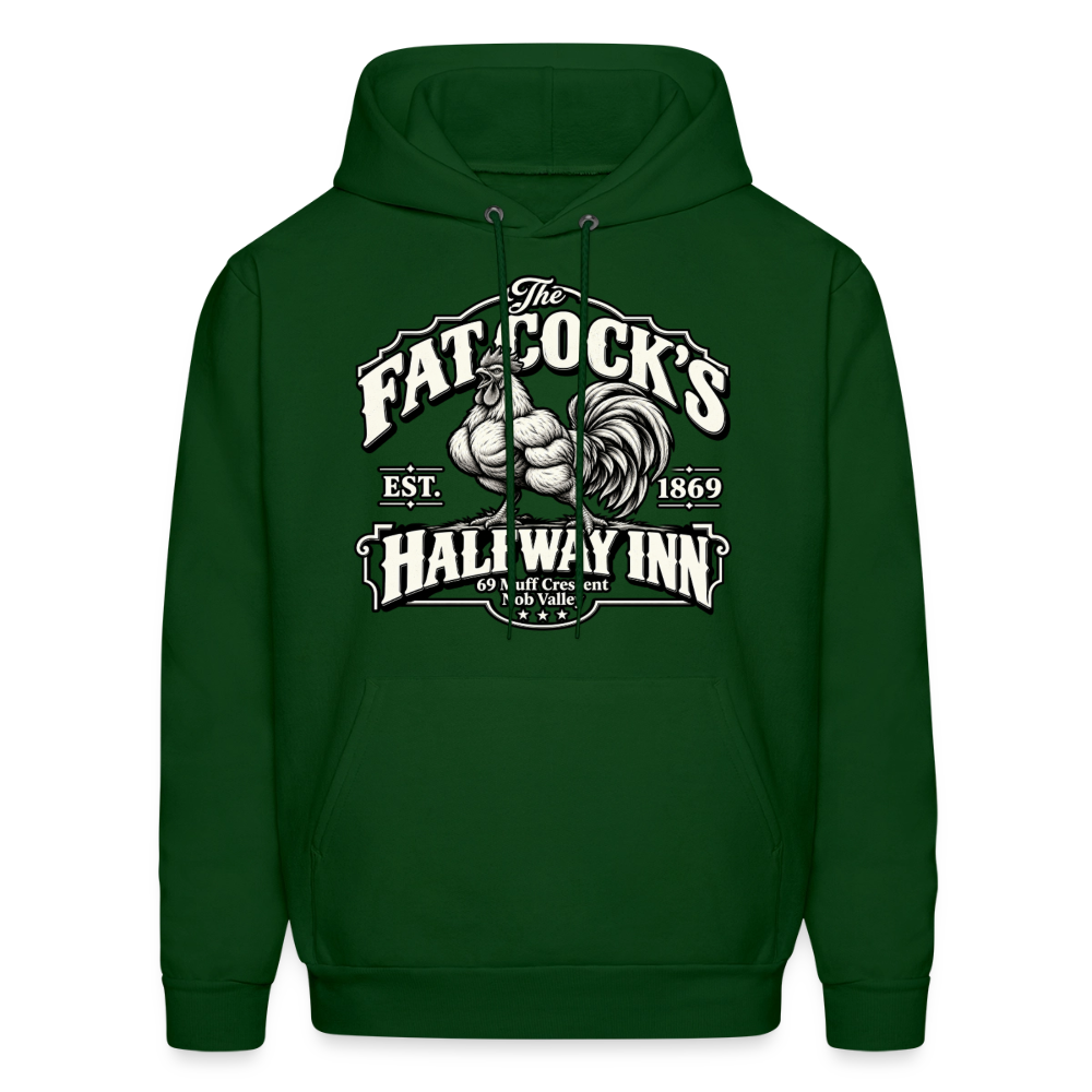 Fat Cock’s Halfway Inn Hoodie - forest green