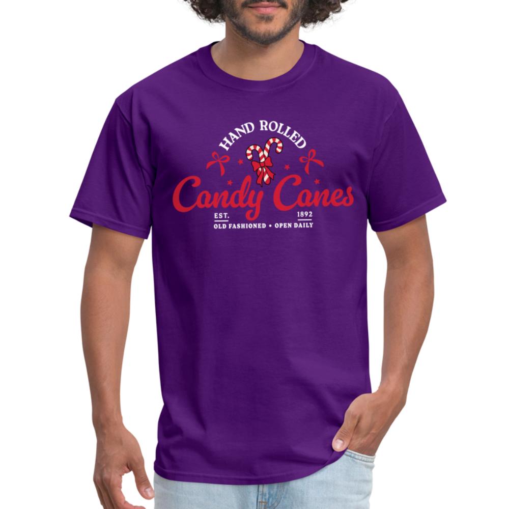 Hand Rolled Candy Canes T-Shirt - purple