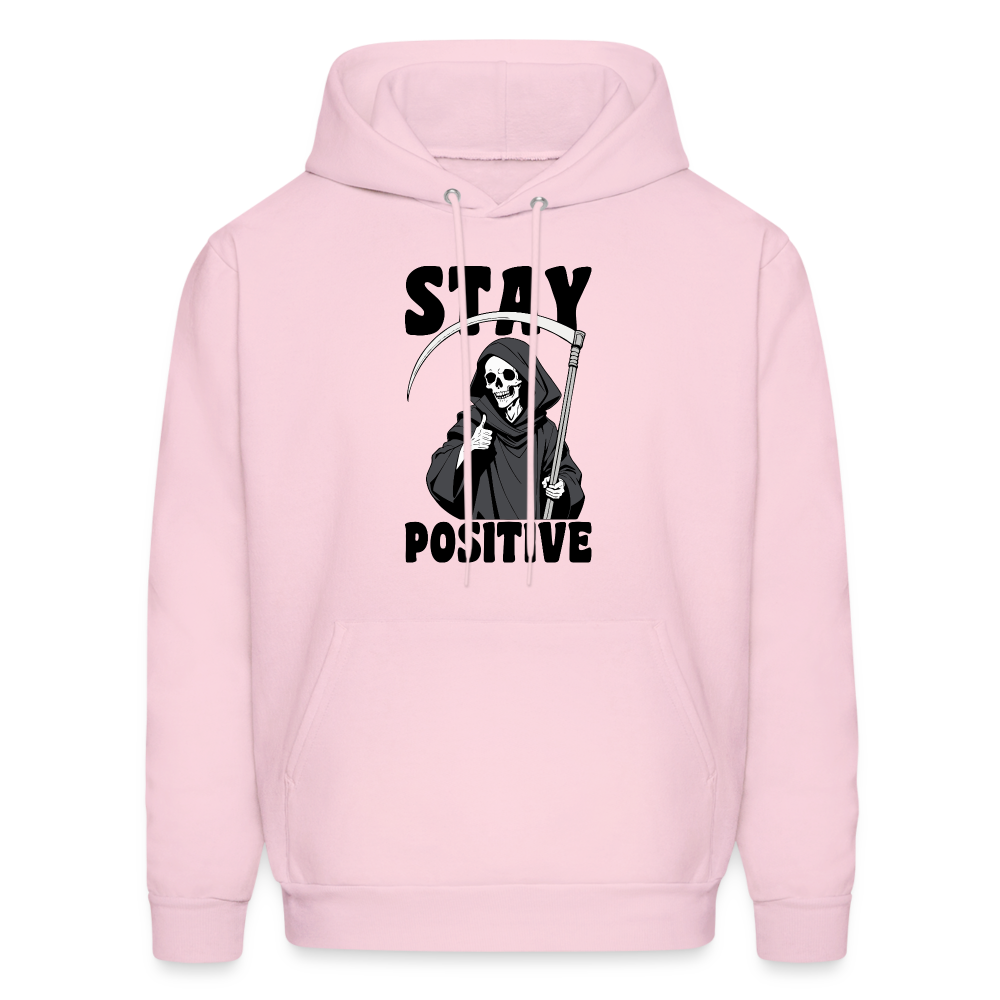 Stay Positive (Grim Reaper) Hoodie - pale pink