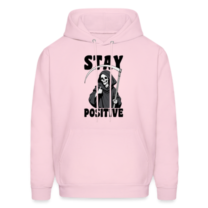 Stay Positive (Grim Reaper) Hoodie - pale pink