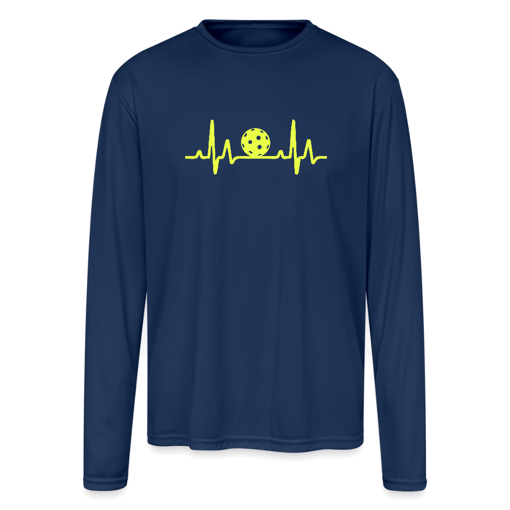 Pickleball Heartbeat Performance Long Sleeve – Play with Passion - navy