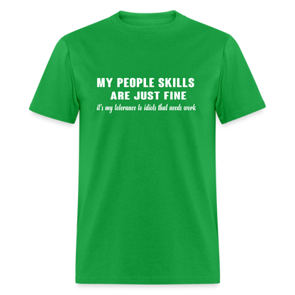 It's My Tolerance To Idiots That Needs Work T-Shirt - bright green