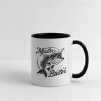 Master Baiter Funny Fishing Mug with Hook & Fish Design - white/black