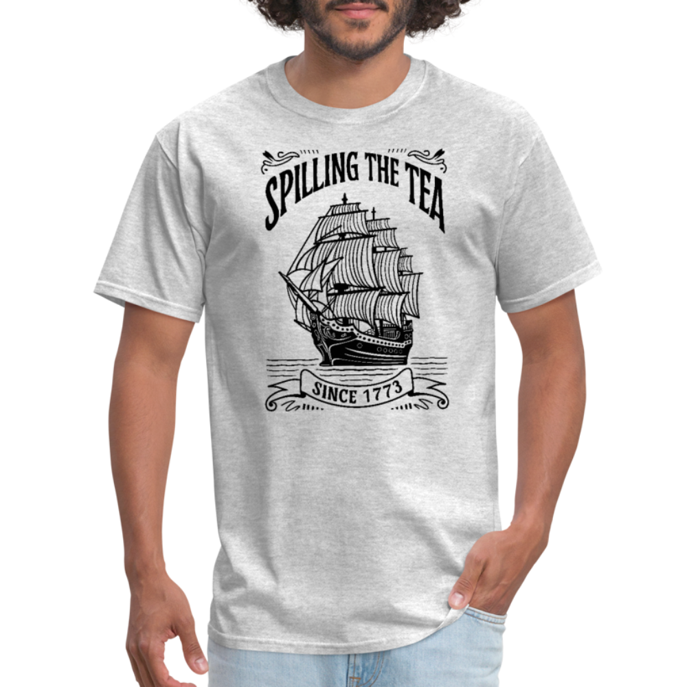 Spilling The Tea Sine 1773 T-Shirt - heather gray