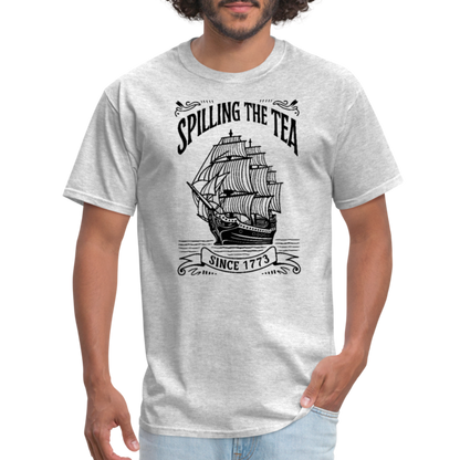 Spilling The Tea Sine 1773 T-Shirt - heather gray