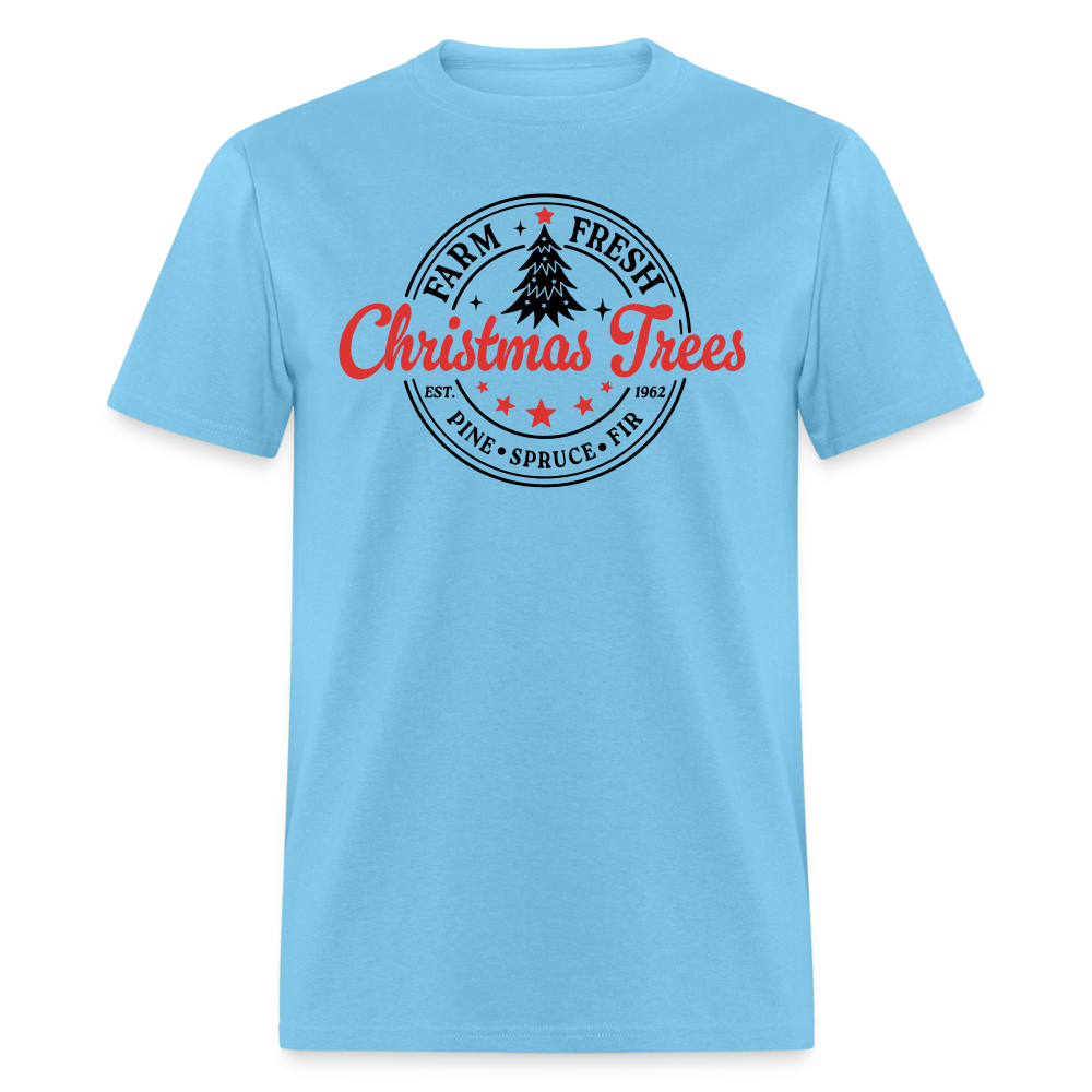Farm Fresh Christmas Trees T-Shirt - aquatic blue
