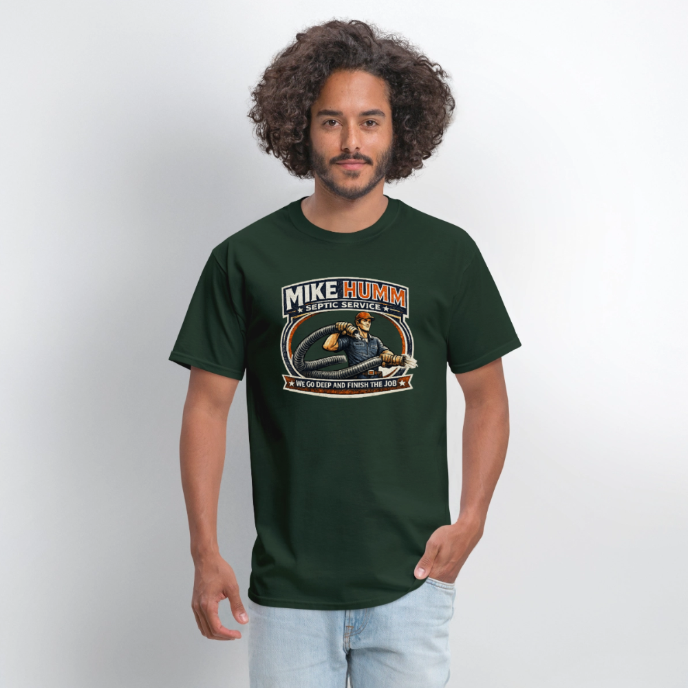 Mike Humm Septic Service T-Shirt Funny Adult Humor Tee Color: heather gray