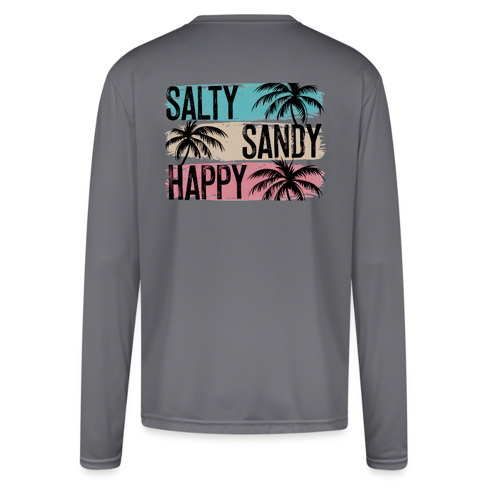 Salty Sandy Happy Beach Performance Shirt – UPF 44+ - gray