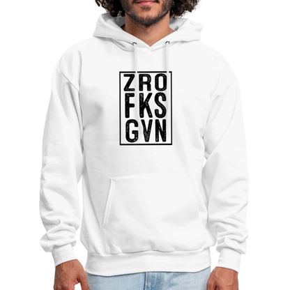 Zero Fucks Given (ZRO FKS GVN) Hoodie - white