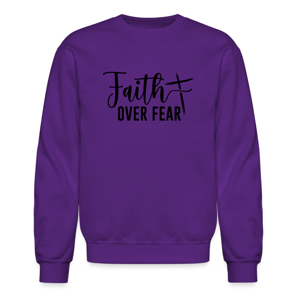 Faith Over Fear Sweatshirt - purple