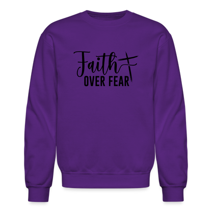 Faith Over Fear Sweatshirt - purple