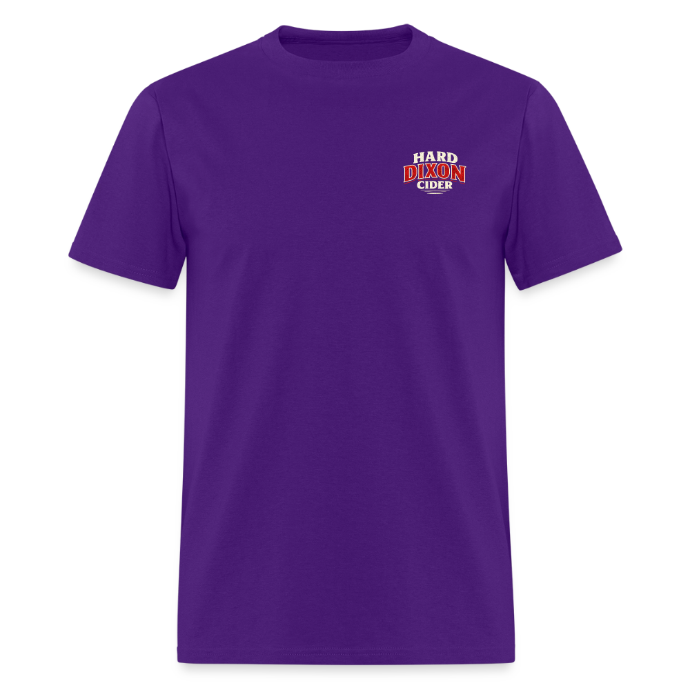 Hard Dixon Cider Funny Graphic T-Shirt (Front & Back Print) Color: Purple