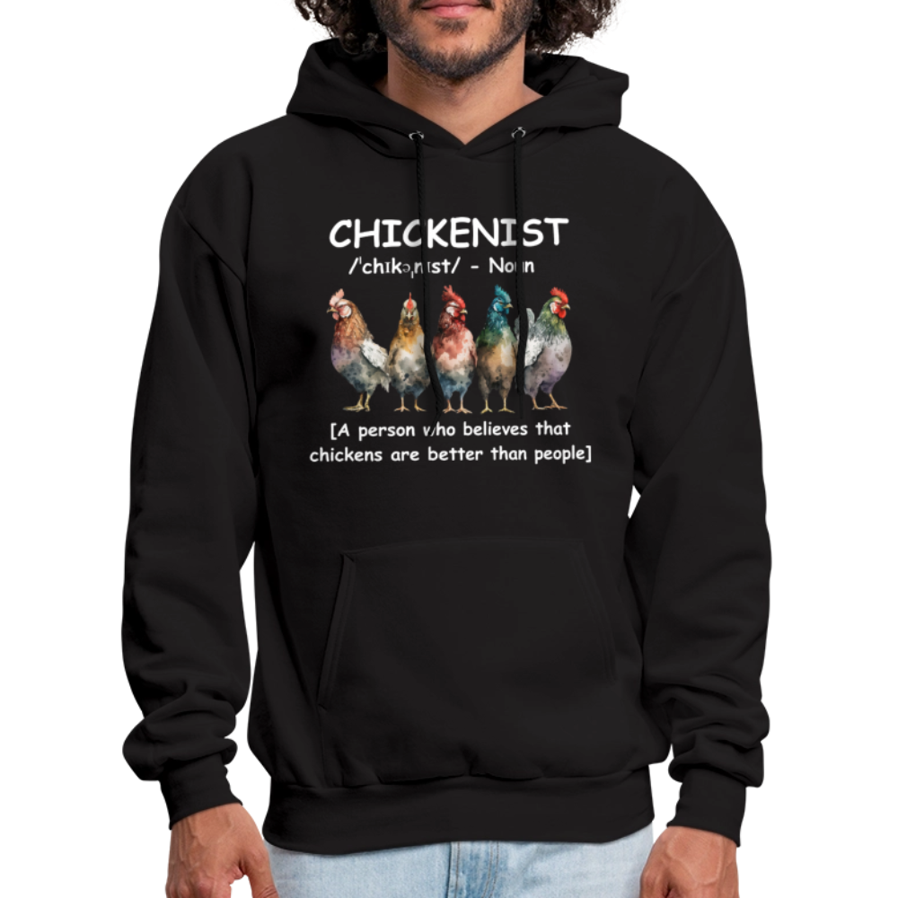 Chickenist Hoodie (Chickens are better than people) - black