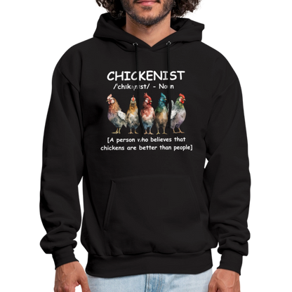 Chickenist Hoodie (Chickens are better than people) - black