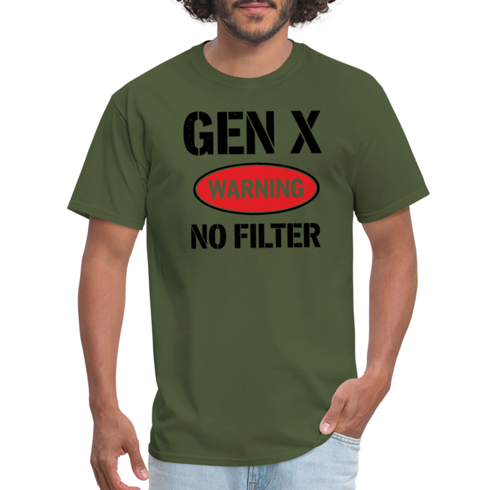 GEN-X Warning No Filter T-Shirt - military green