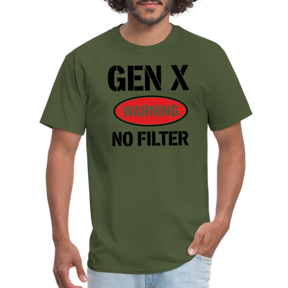 GEN-X Warning No Filter T-Shirt - military green