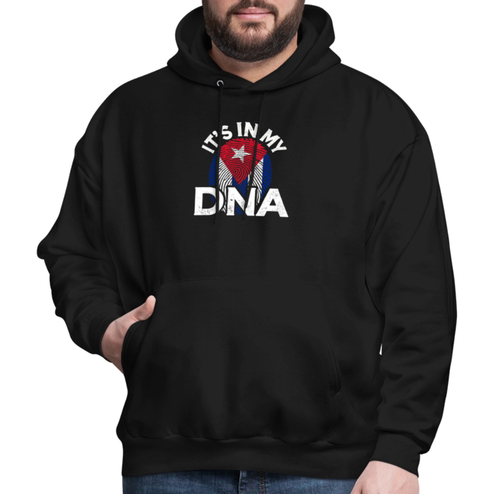 Cuba DNA Hoodie – Cuban Flag Fingerprint Design - black