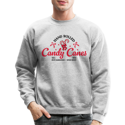 Hand Rolled Candy Canes Sweatshirt - heather gray