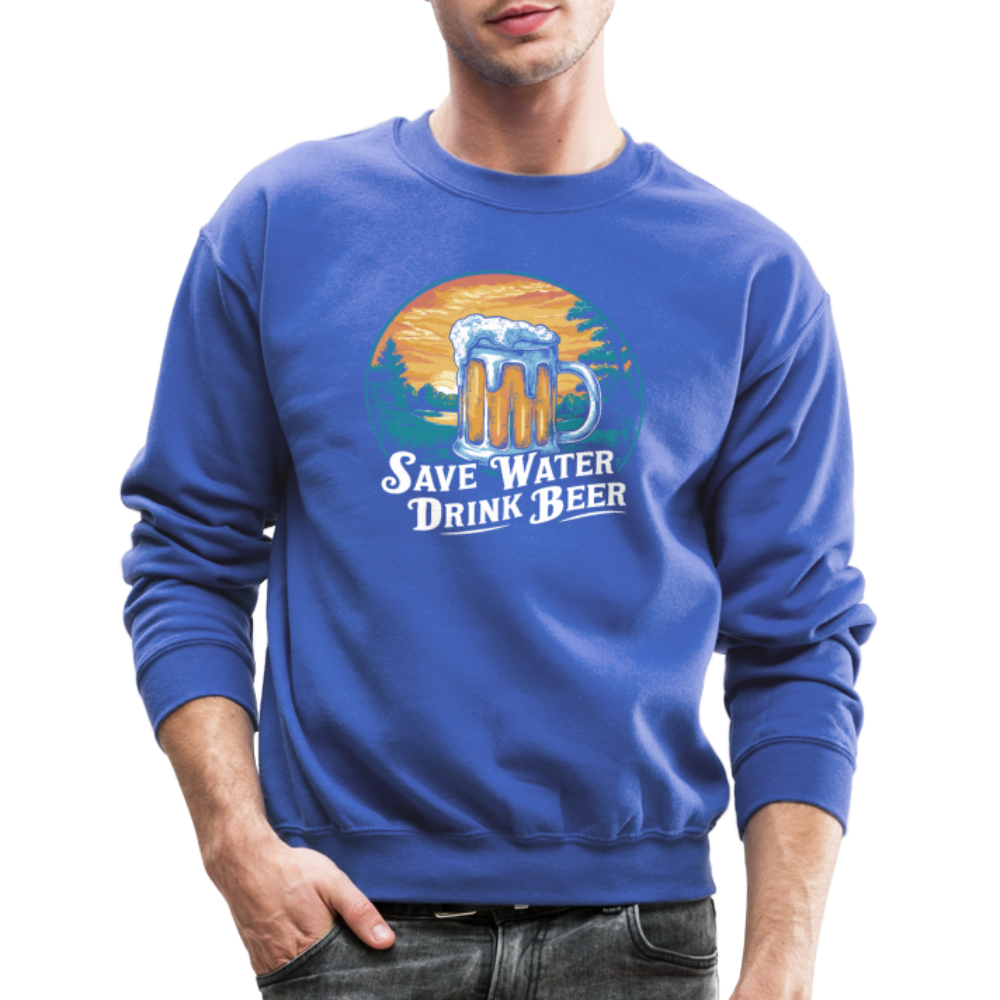 Save Water Drink Beer Sweatshirt - royal blue