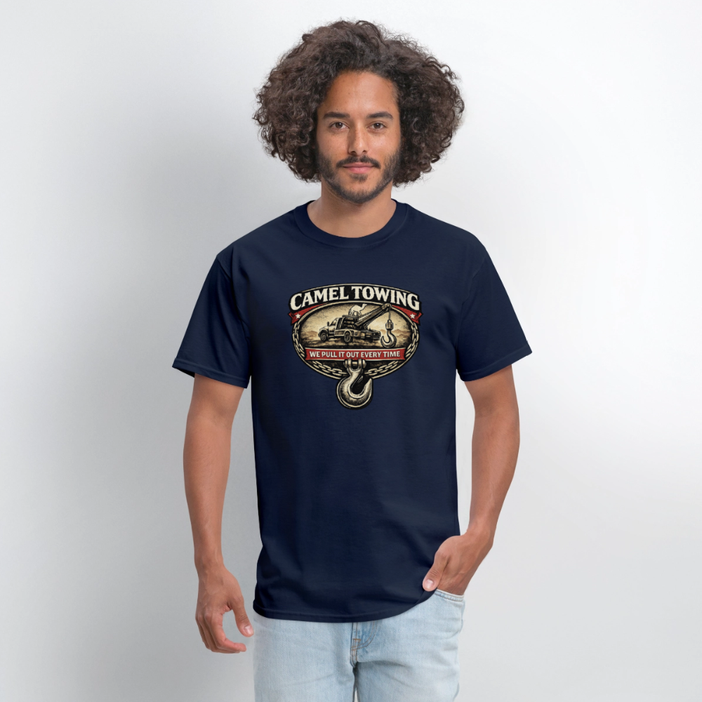 Camel Towing Funny Adult Humor T-Shirt Color: Red