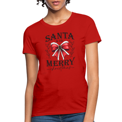 Merry Christmas Santa & Co Women's Contoured T-Shirt - red