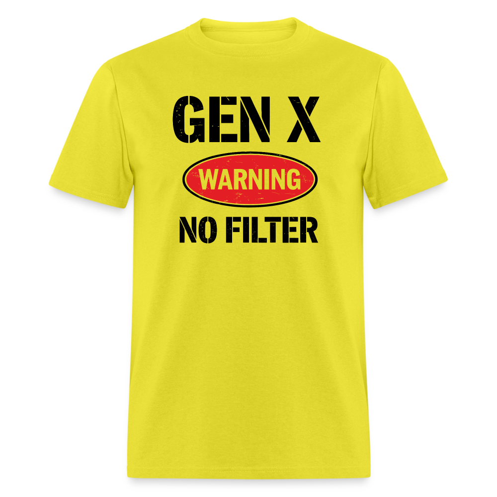 GEN-X Warning No Filter T-Shirt - yellow