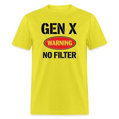 GEN-X Warning No Filter T-Shirt - yellow