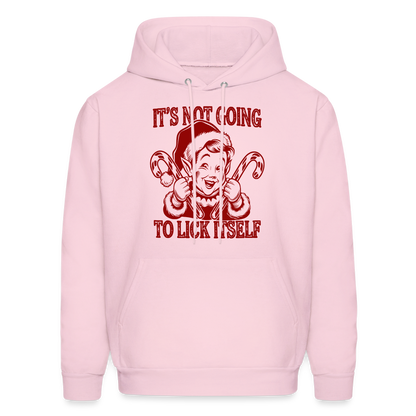 It's Not Going To Lick Itself (Naughty Christmas Elf) Hoodie - pale pink