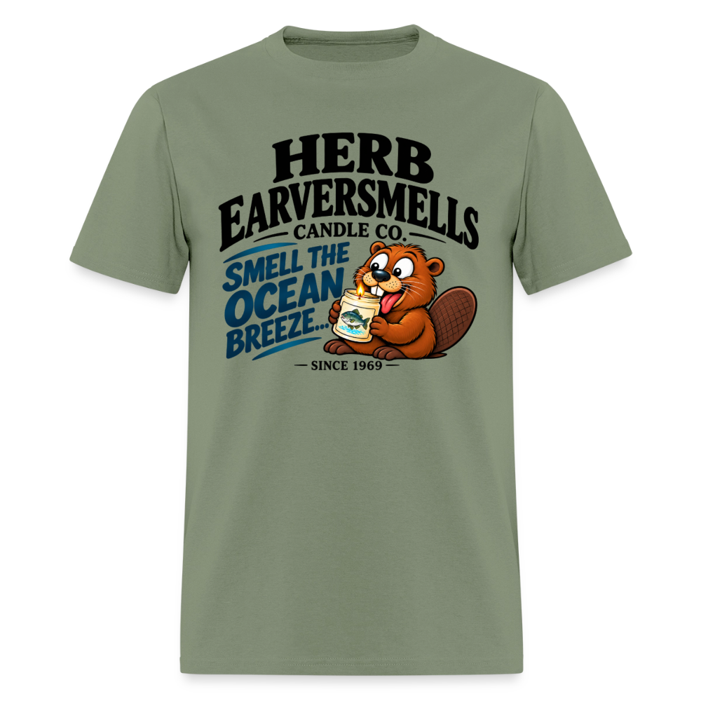 Herb Earversmells Candle Co. – Funny Adult Humor T-Shirt - military green