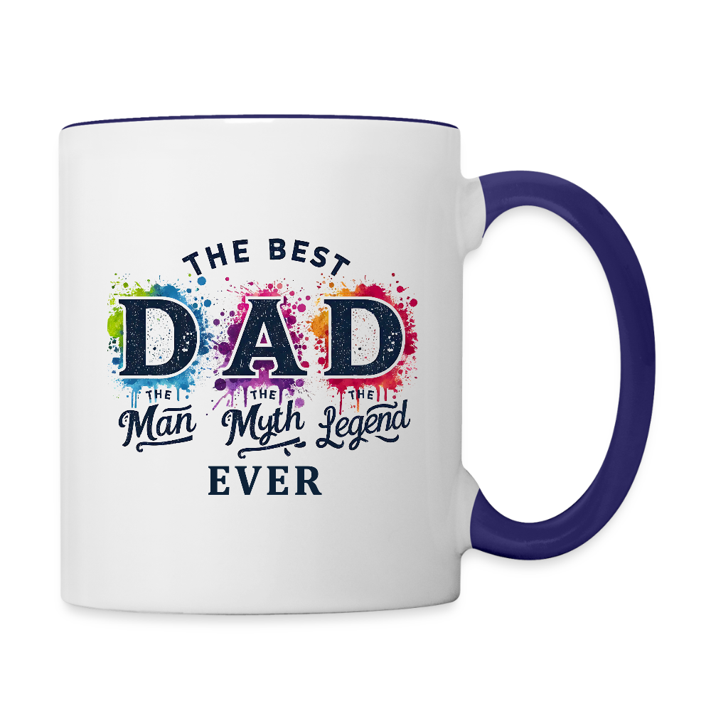 Best Dad Ever Coffee Mug for Fathers - white/cobalt blue