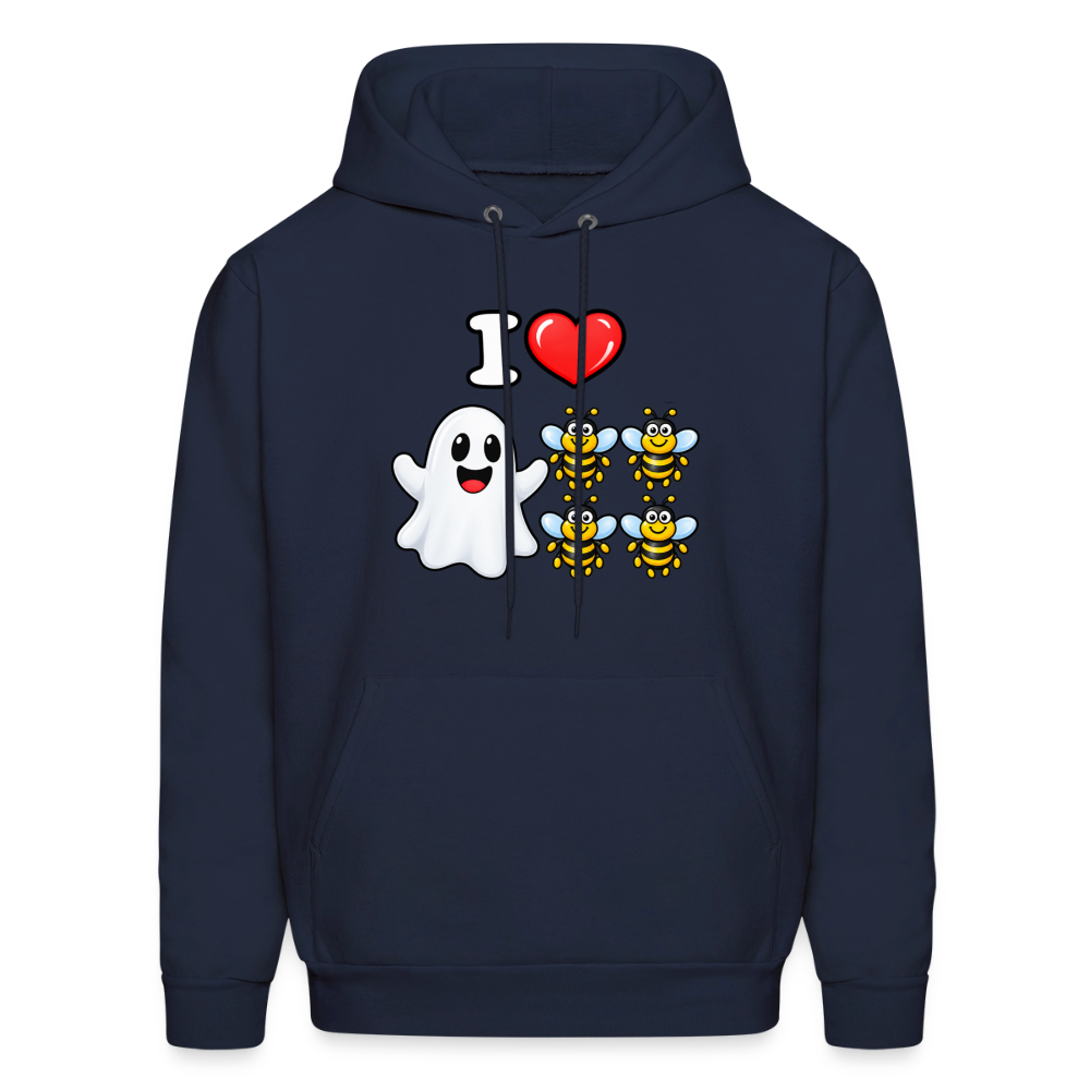 I Heart Boo Bees Hoodie – Funny Halloween Adult Humor - navy