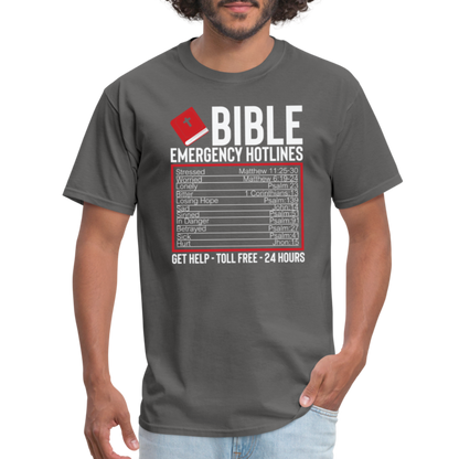 Bible Emergency Hotline (Scriptures) T-Shirt - charcoal