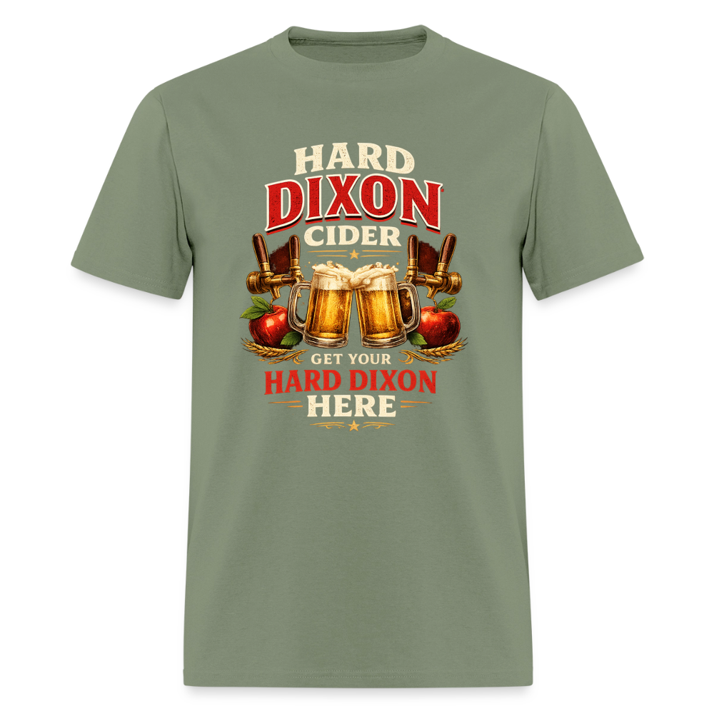 Hard Dixon Cider Funny Adult Humor T-Shirt Color: Military Green