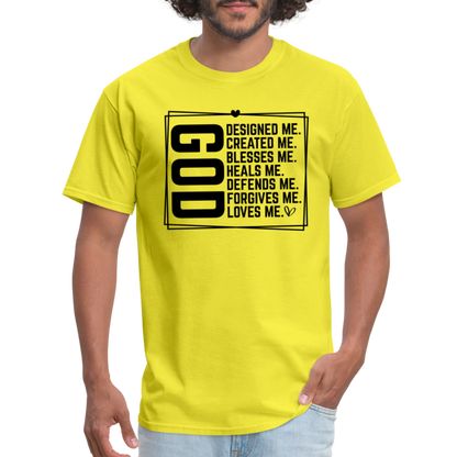 GOD Designed Me T-Shirt - yellow