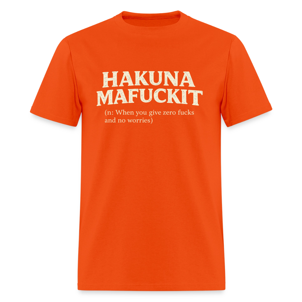 Hakuna Mafuckit Funny Graphic T-Shirt Color: Orange