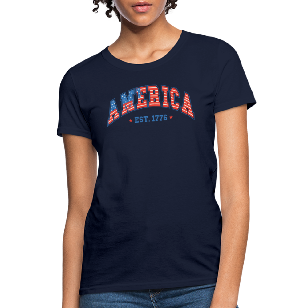 American 1776 Women's Contoured T-Shirt - navy