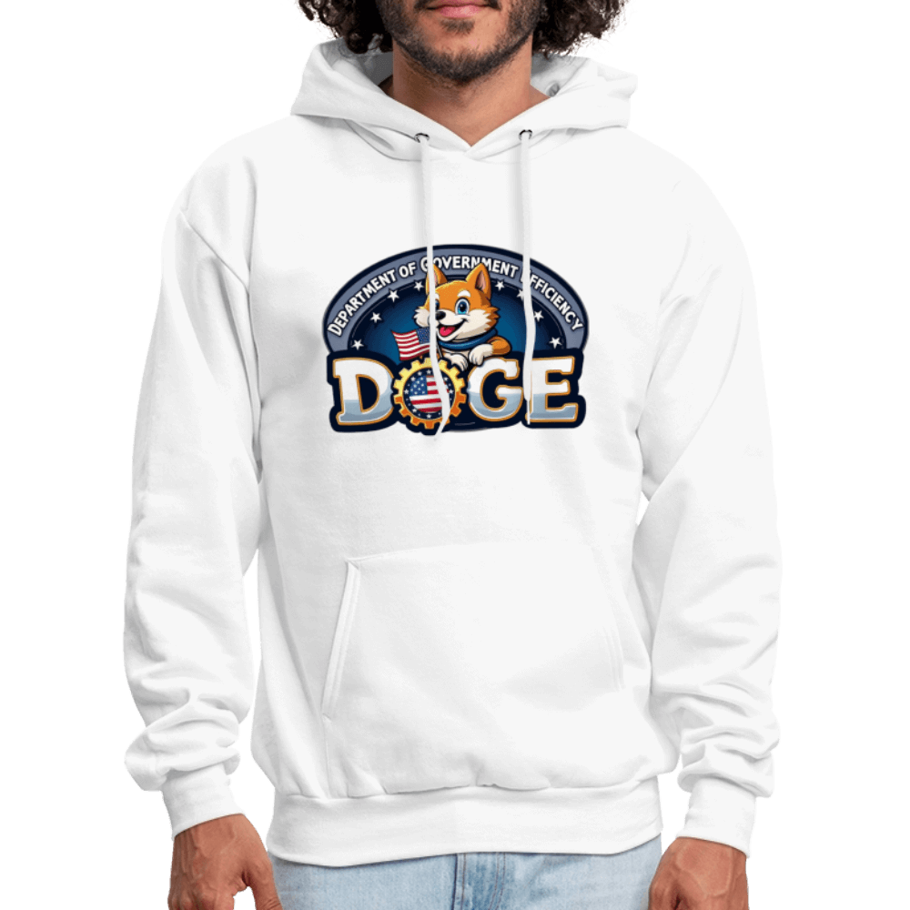 DOGE Logo (Dept of Government Efficiency) Hoodie - white