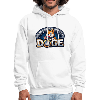 DOGE Logo (Dept of Government Efficiency) Hoodie - white