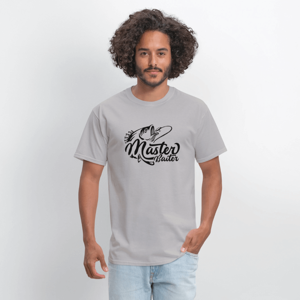 Master Baiter Funny Fishing T-Shirt with Hook & Fish - gravel 