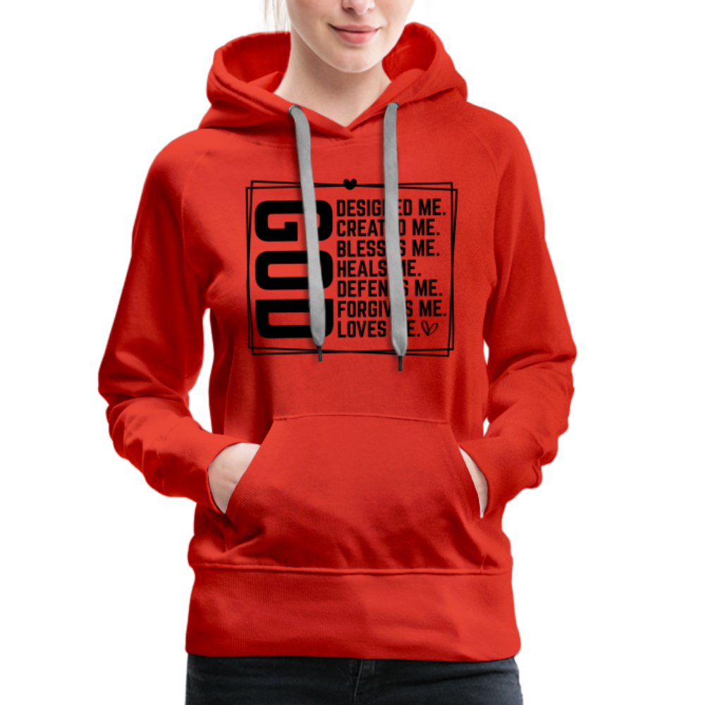 GOD Designed Me Women’s Premium Hoodie - red