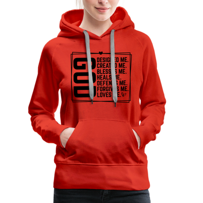 GOD Designed Me Women’s Premium Hoodie - red