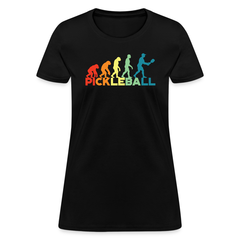 Pickleball Evolution Women's Contoured T-Shirt - black