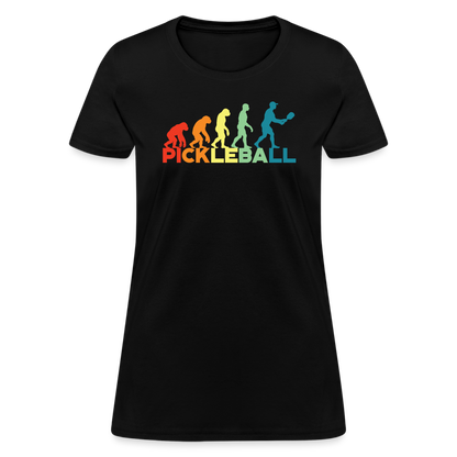 Pickleball Evolution Women's Contoured T-Shirt - black