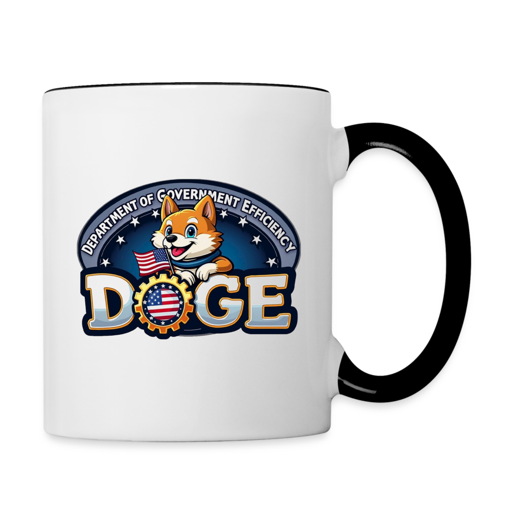 DOGE Logo (Dept of Government Efficiency) Coffee Mug - white/black